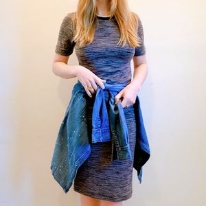 Heather grey jersey midi-dress